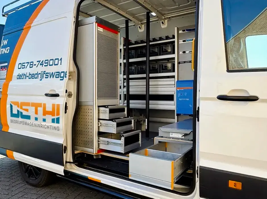 Bedrijfswagen van Dethi Bedrijfswageninrichting volledig ingericht als demo-auto
